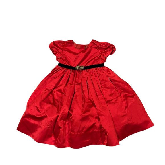 Ralph Lauren Baby Girl’s Red Holiday Silk Dress Set - Picture 1 of 4